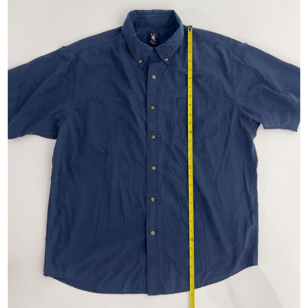 Ivy Crew Men's Blue Short Sleeve Button Down Shirt Size Large Cotton Blend
